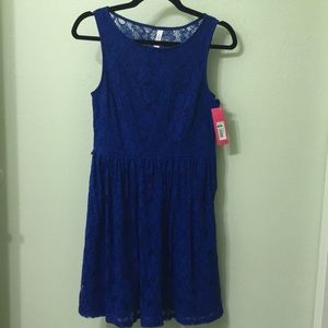 Xhileration Target Blue fit and flare skater dress
